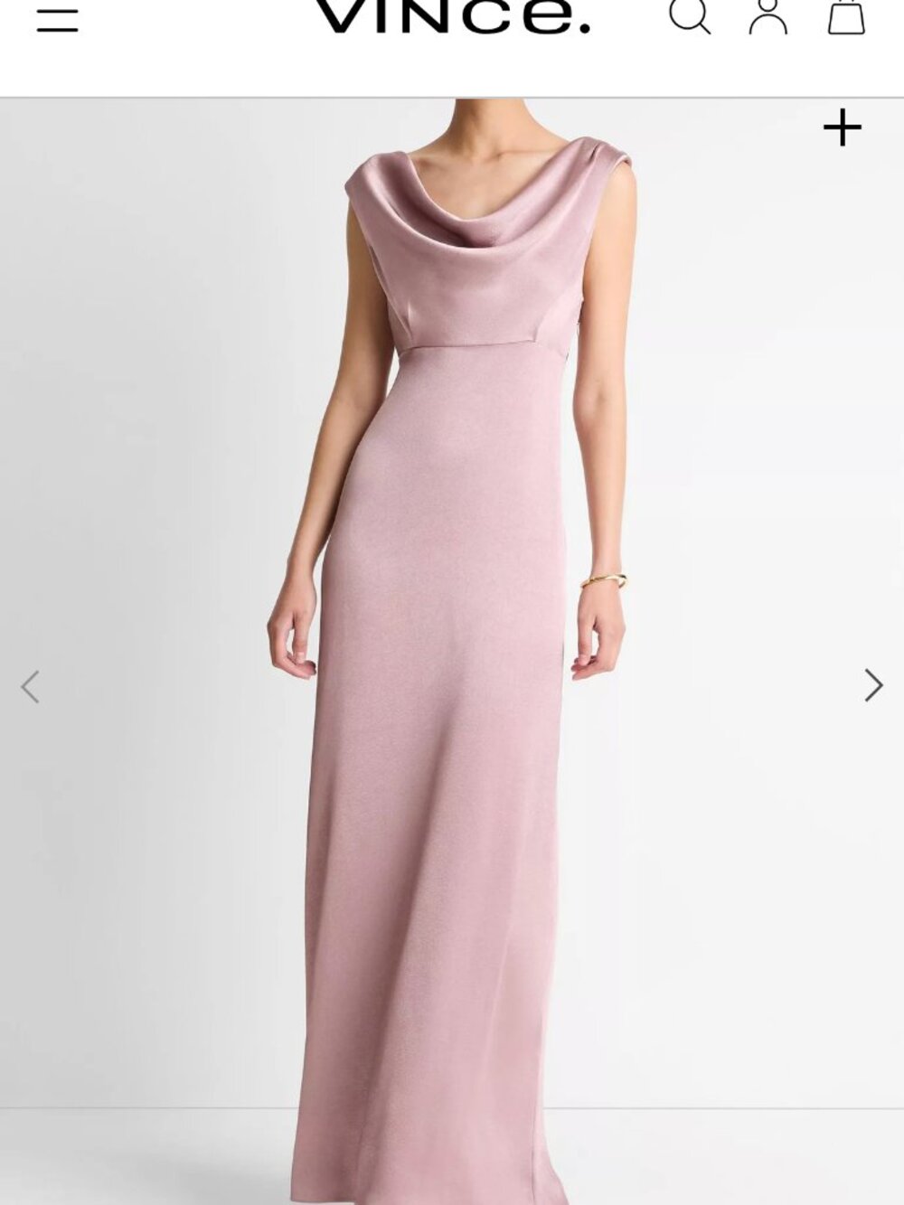 Vince Satin Draped Cowl-Neck Maxi Dress Size 4 (Beet Root)